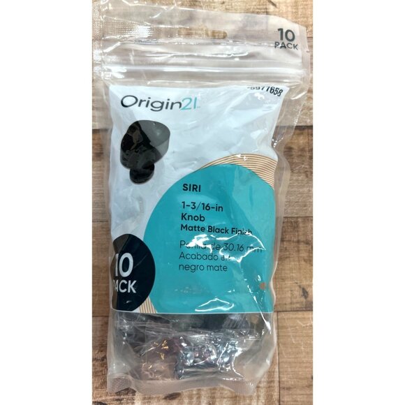 Origin21 Siri 1-3/16-In Knob 10 Pack Matte Black Finish Hardware Set 5977658 - Picture 1 of 4